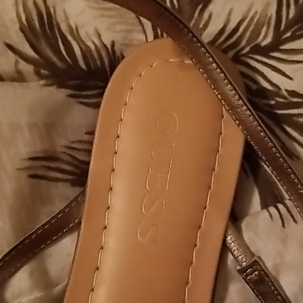 Gold guess sandals